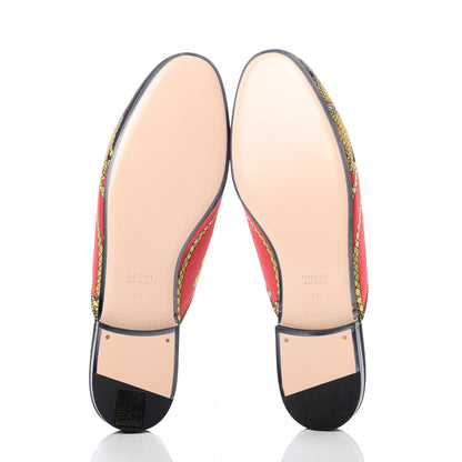 Gucci Twill Flora Womens Princetown Slippers 38 Red Black 6 of 11