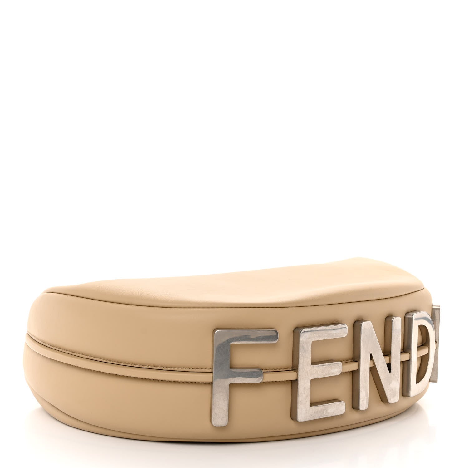 Fendi Vitello Grace Matte Metal Handle Medium Fendigraphy Hobo Bag Beige Amido 4 of 10