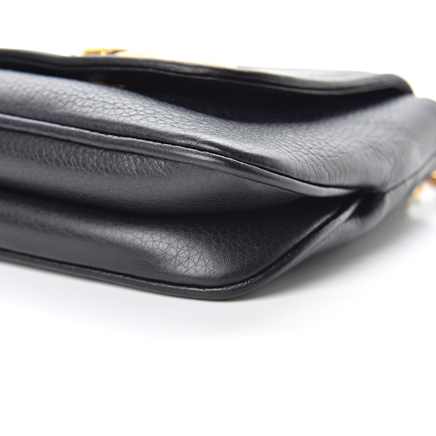 Gucci Pebbled Calfskin Small 1973 Chain Shoulder Bag Black 10 of 16