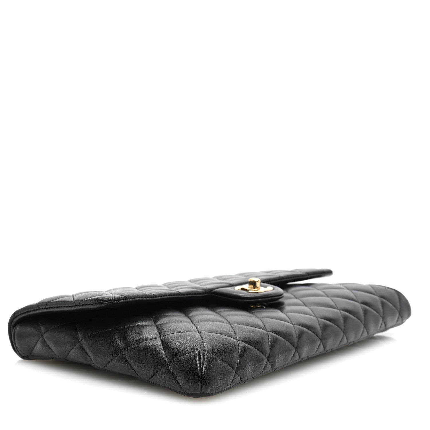 Chanel Lambskin Quilted Flap Clutch Black 4 of 10