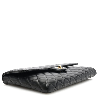 Chanel Lambskin Quilted Flap Clutch Black 4 of 10
