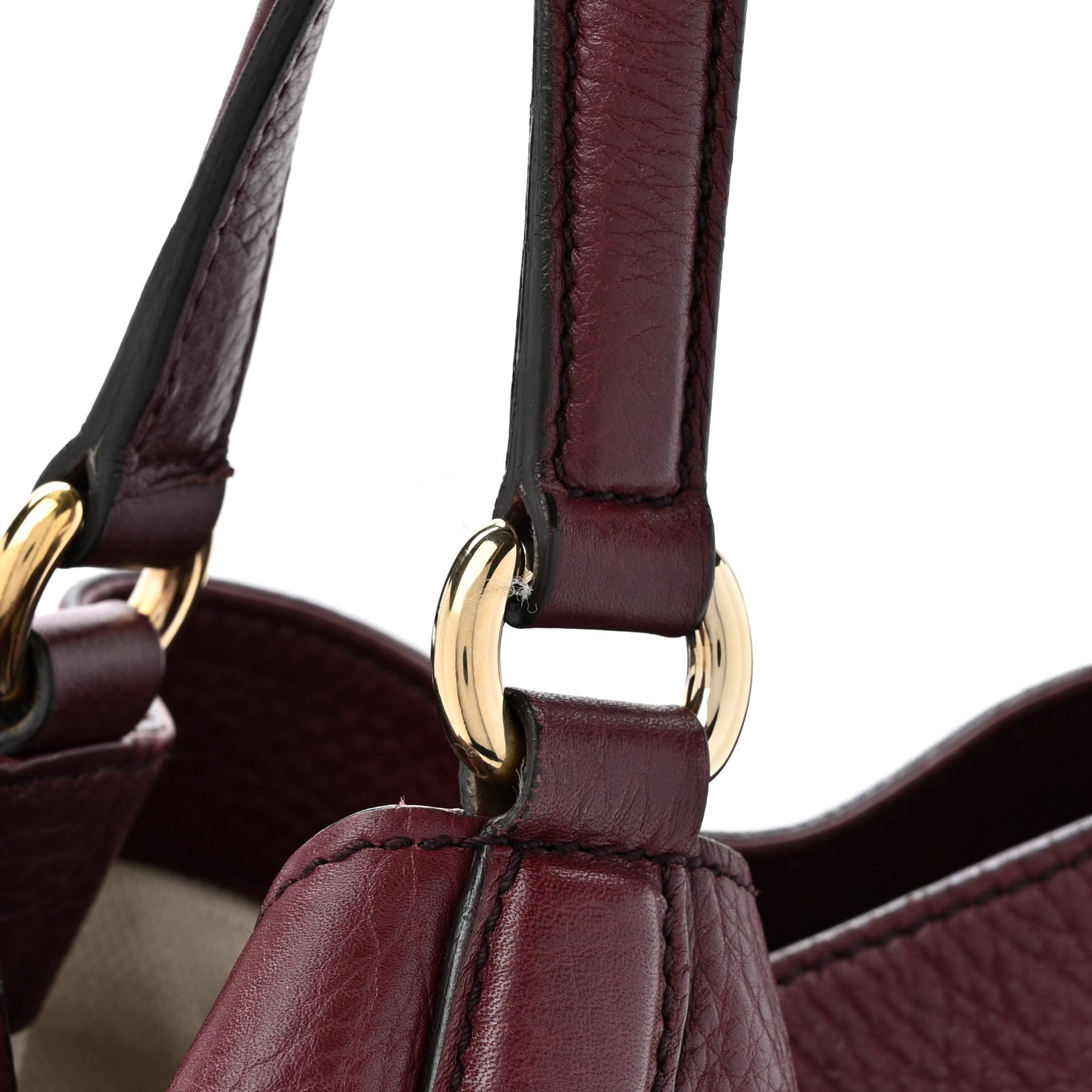 Gucci Pebbled Calfskin Medium Soho Shoulder Bag Bordeaux 14 of 16