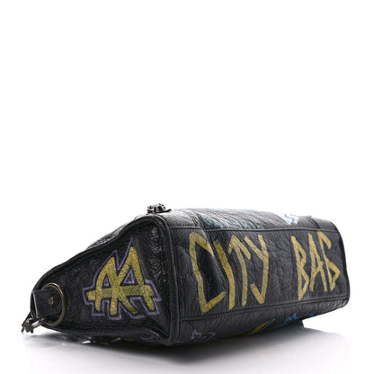 Balenciaga Agneau Graffiti All Over Classic Hardware S City Black Multicolor 4 of 11