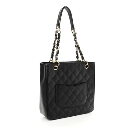 Chanel Caviar Quilted Petit Shopping Tote PST Black 3 of 10