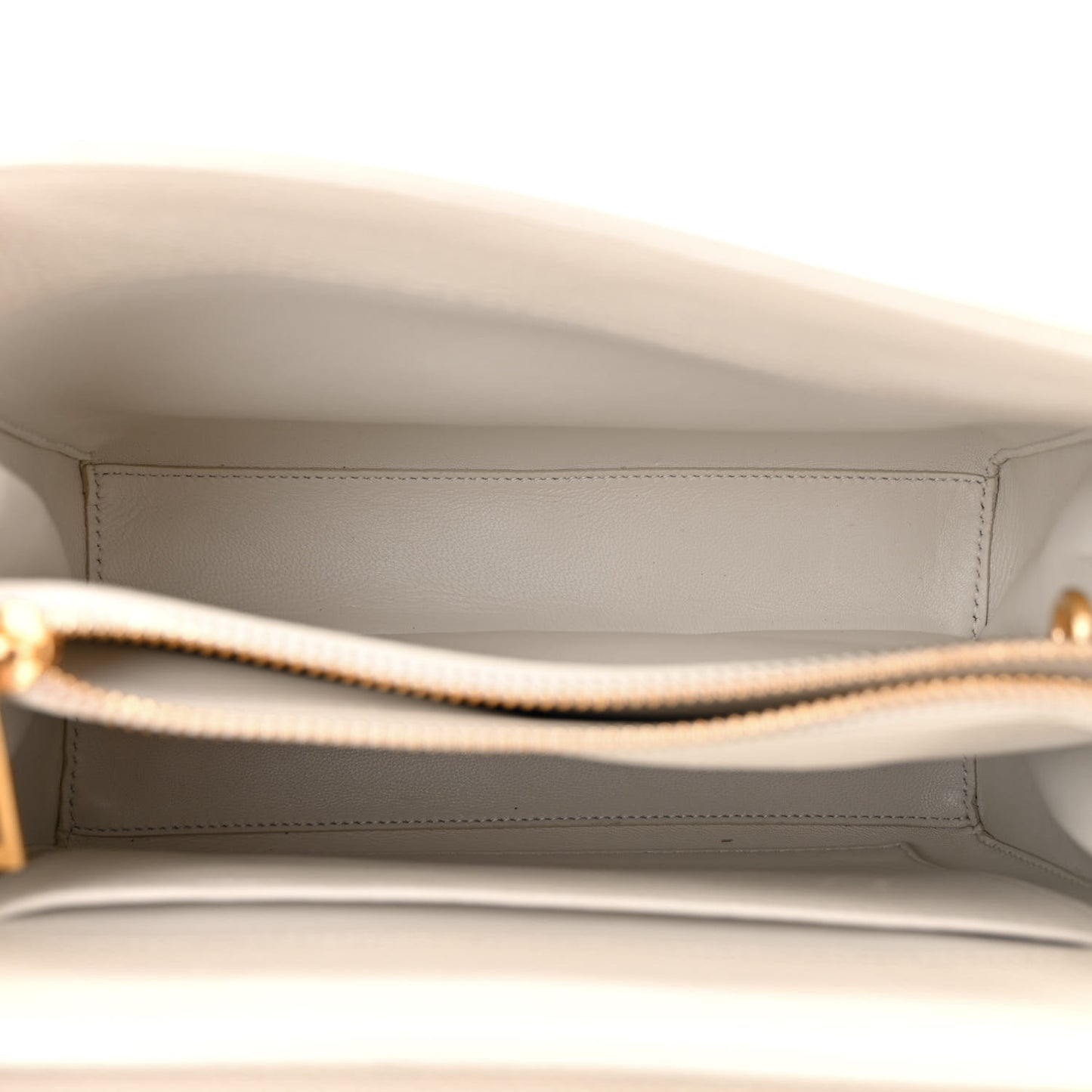 Grained Calfskin Small 16 Top Handle Bag White