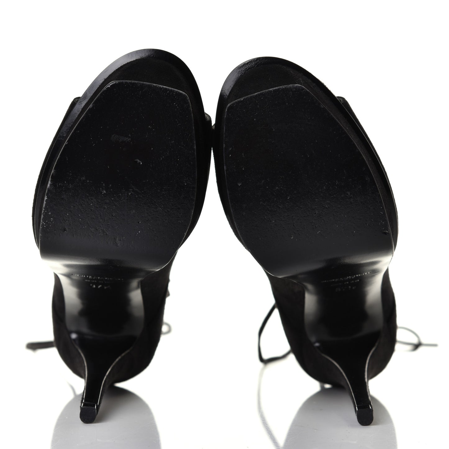 Suede Lou Tribute 105 Lace Platform Sandals 37.5 Black