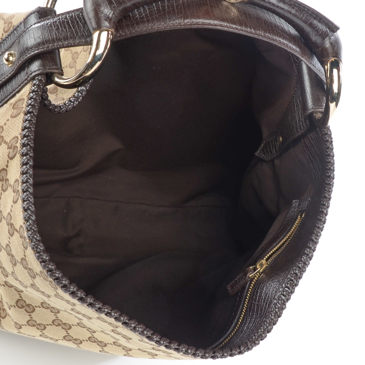 Gucci Monogram Large Horsebit Chain Hobo Dark Brown 5 of 7