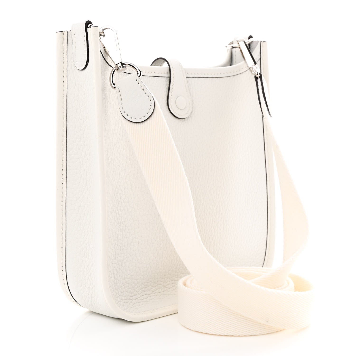 Hermes Taurillon Clemence Evelyne TPM New White 3 of 11
