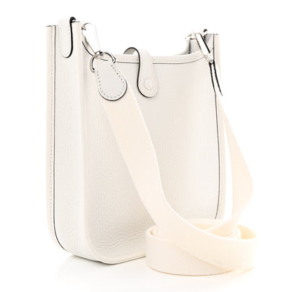 Hermes Taurillon Clemence Evelyne TPM New White 3 of 11