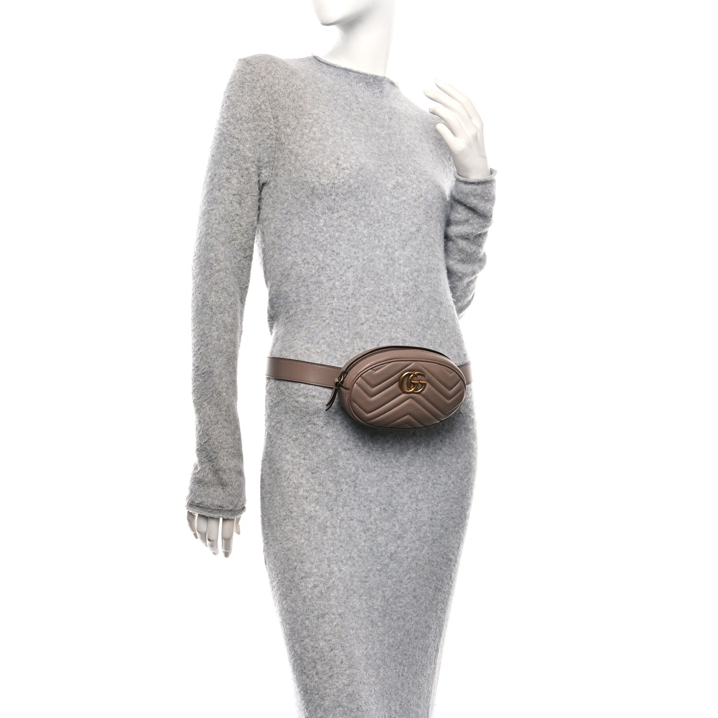 Calfskin Matelasse GG Marmont Belt Bag 75 30 Porcelain Rose
