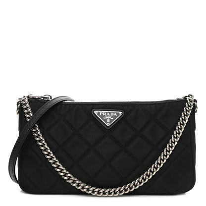 Prada Nylon Tessuto Impuntu Quilted Crossbody Bag Black 1 of 9