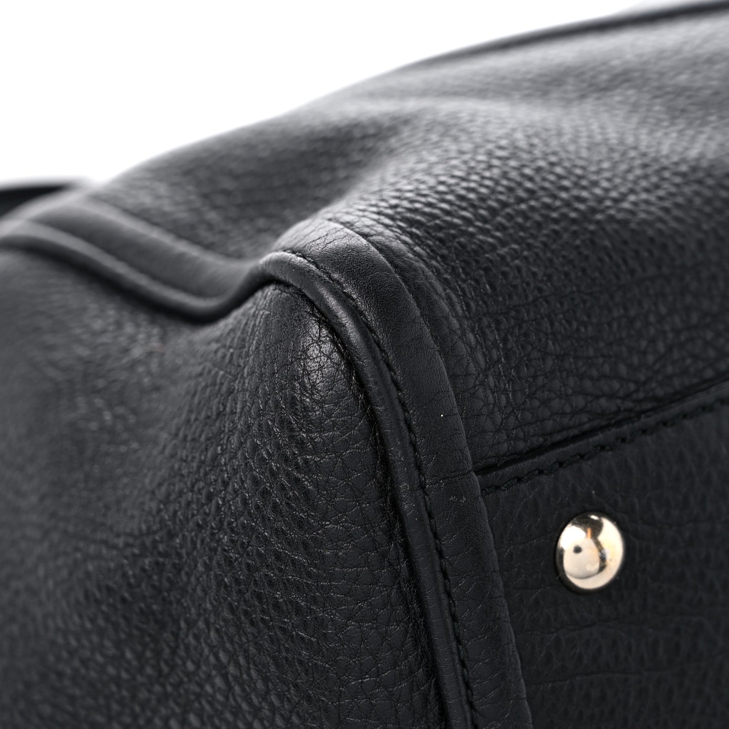 Pebbled Calfskin Medium Soho Shoulder Bag Black