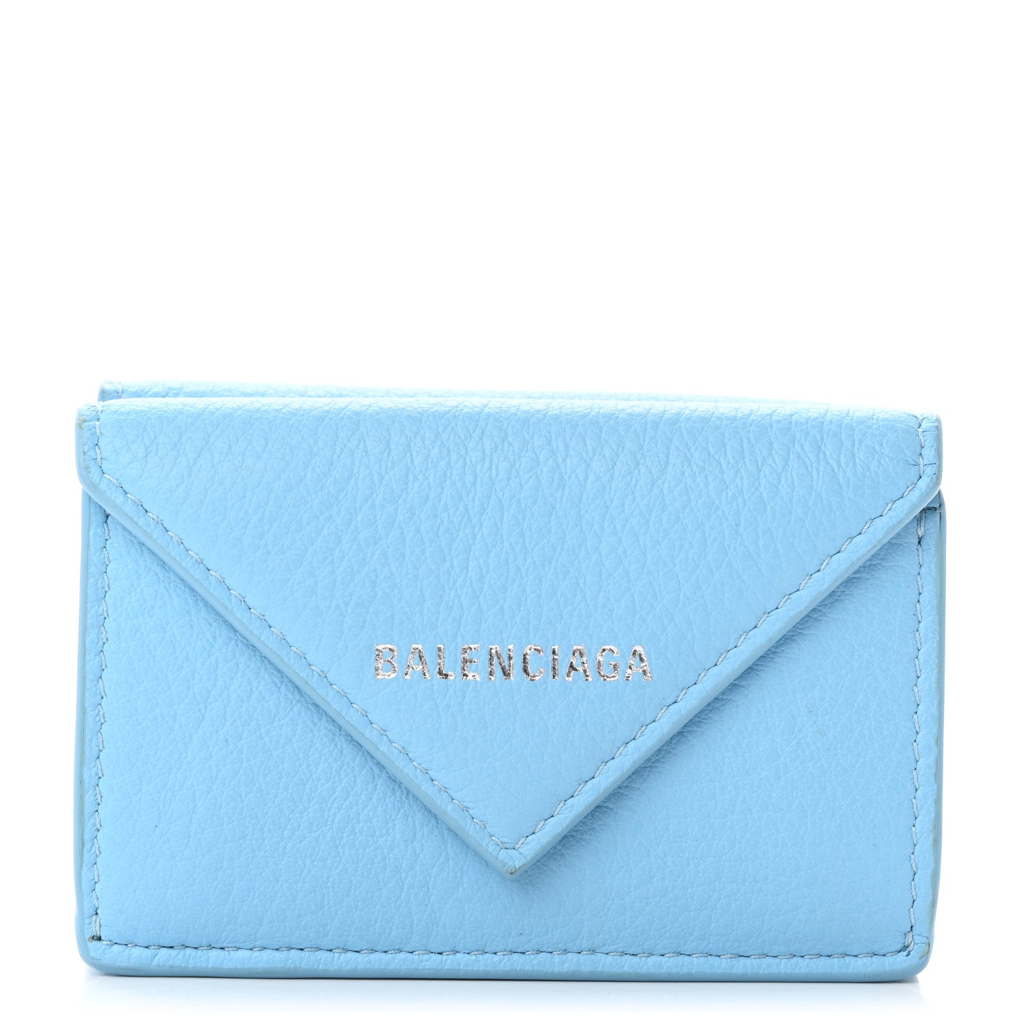 Balenciaga Calfskin Mini Papier Wallet Light Blue 1 of 10