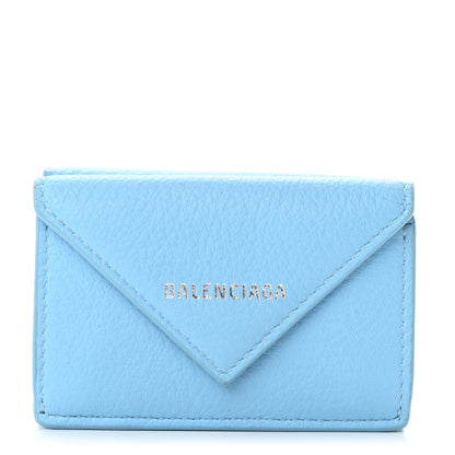 Balenciaga Calfskin Mini Papier Wallet Light Blue 1 of 10