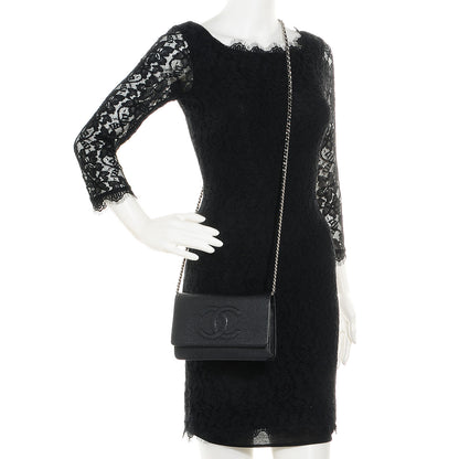 Chanel Caviar Timeless CC Wallet on Chain WOC Black 2 of 8