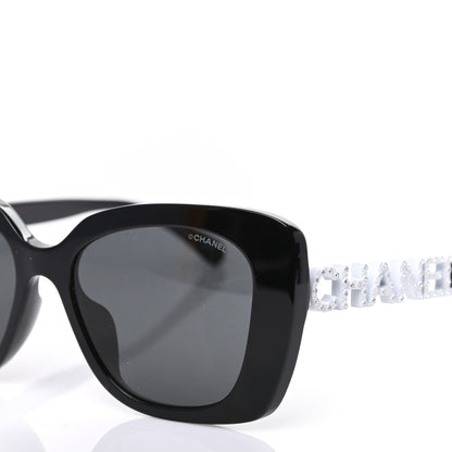 Chanel Acetate Strass Square Sunglasses 5422-B-A Black White 7 of 8