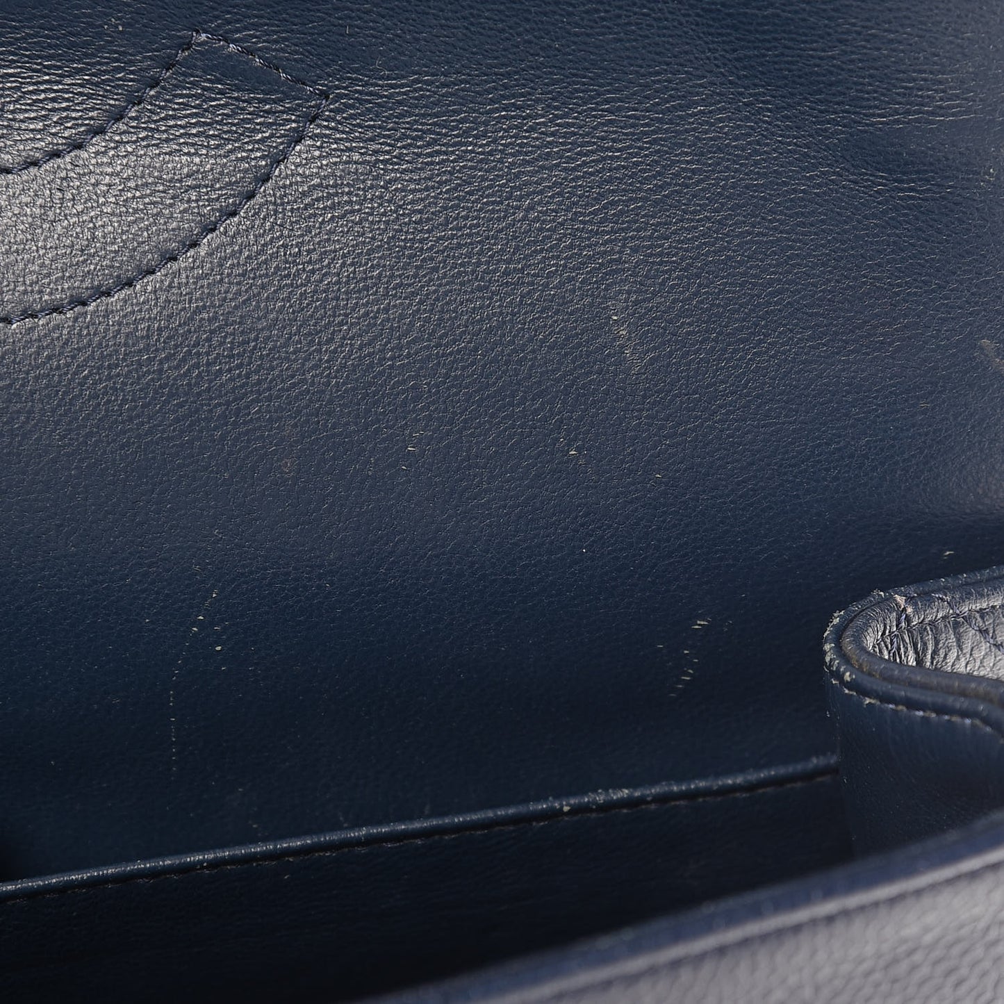 Caviar Quilted Jumbo Double Flap Navy Blue
