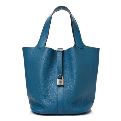Hermes Taurillon Clemence Picotin Lock 26 GM Turquoise 1 of 11