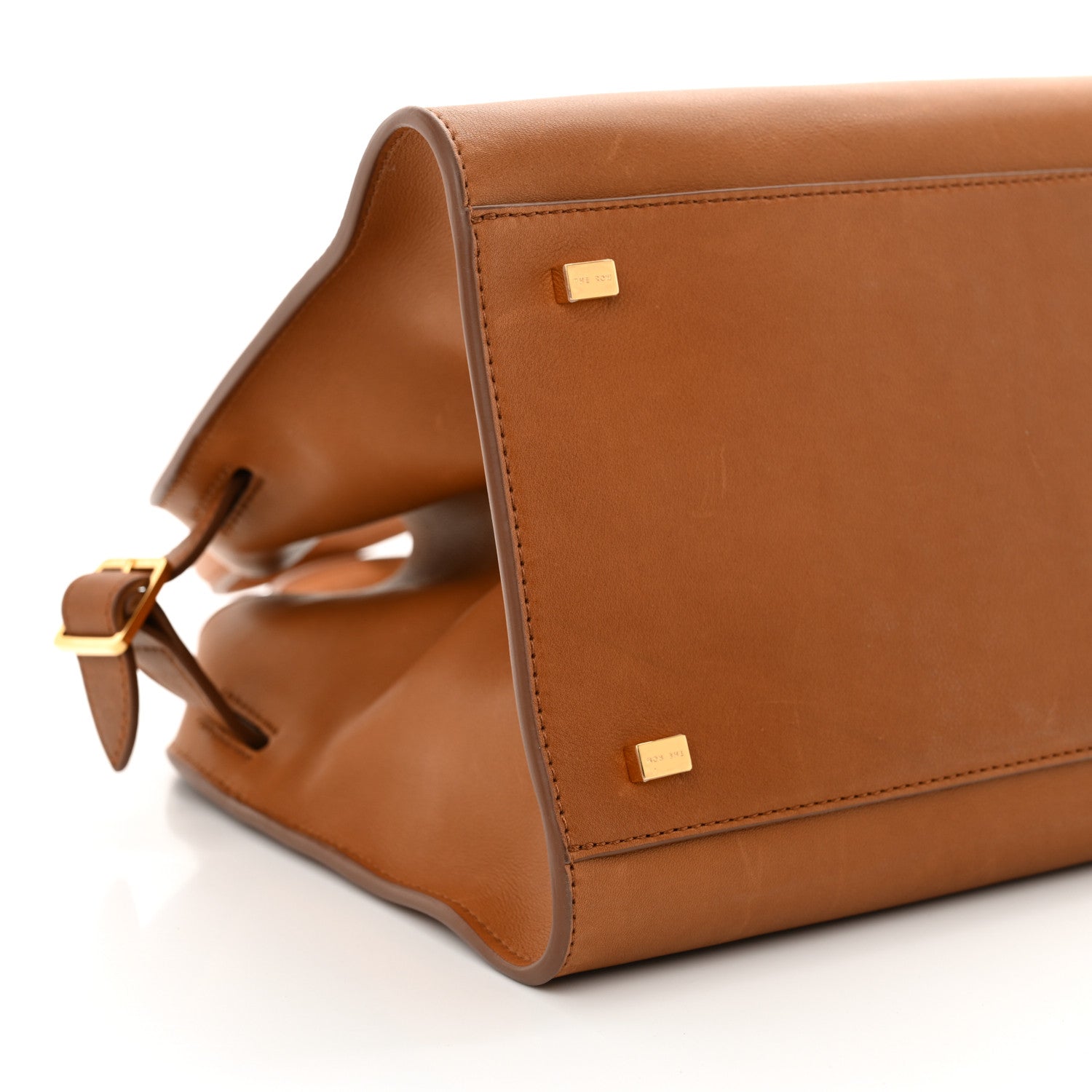 The Row Polished Saddle Calfskin Soft Margaux 12 Cuir 8 of 12