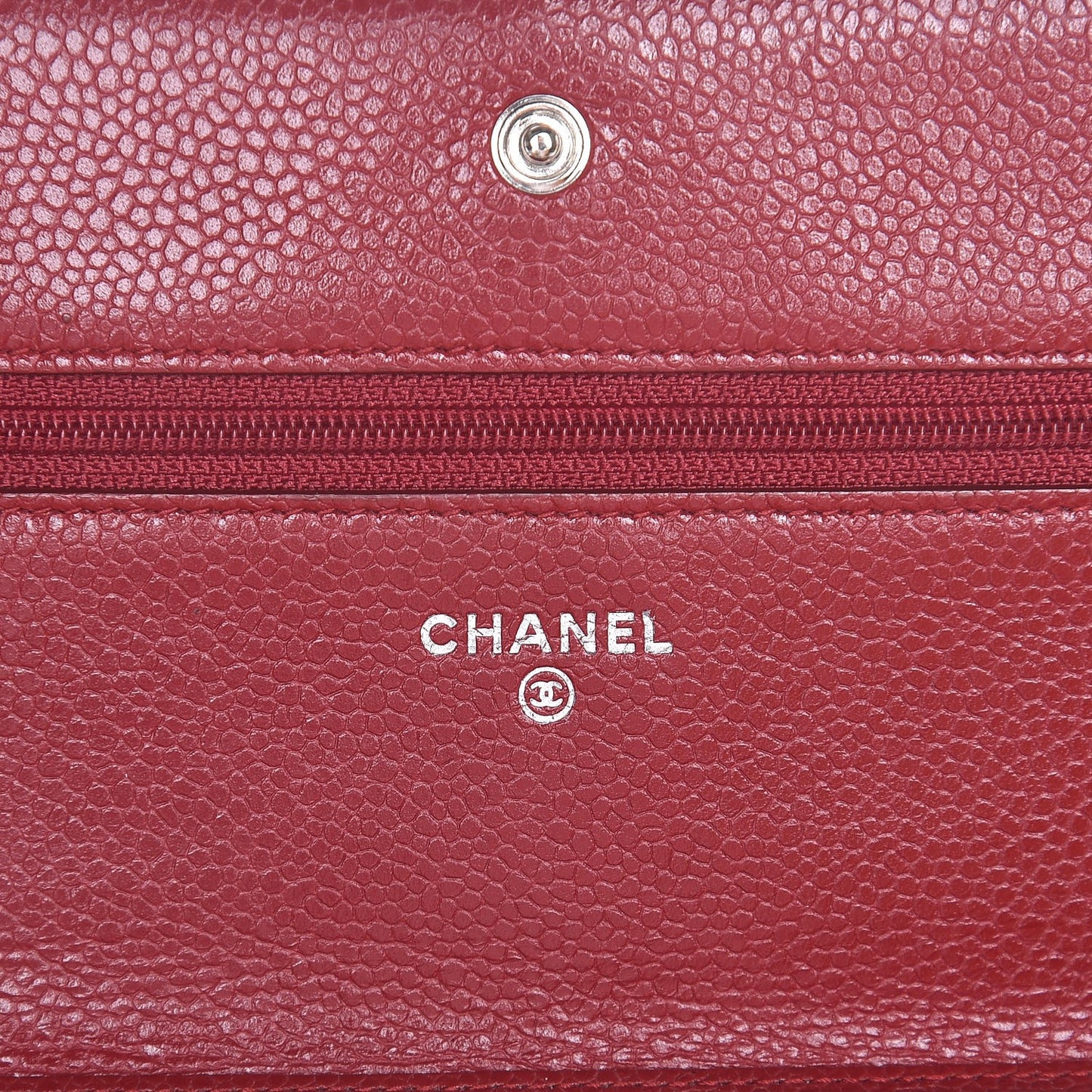 Caviar Quilted Wallet on Chain WOC Red