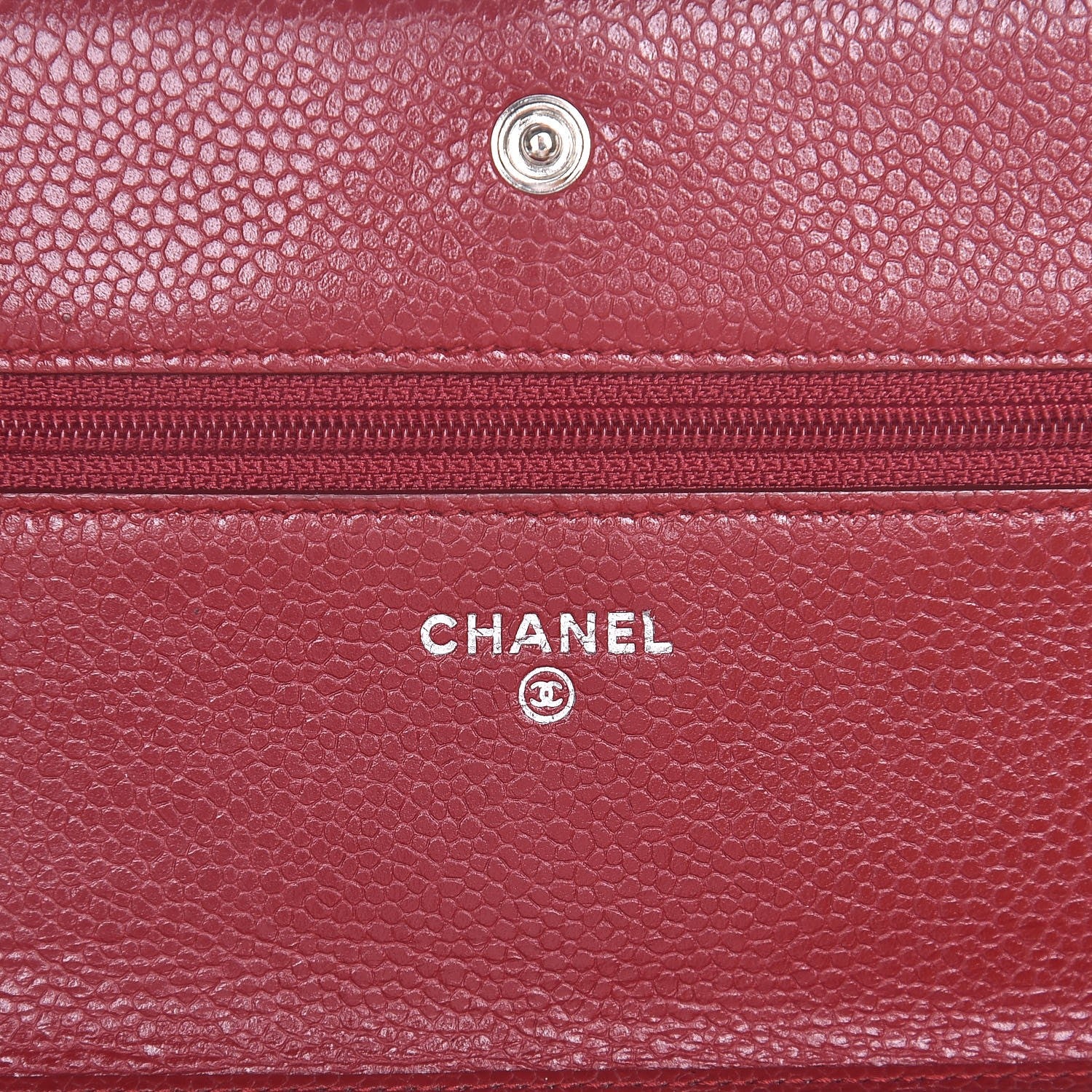 Chanel Caviar Quilted Wallet on Chain WOC Red 6 of 13