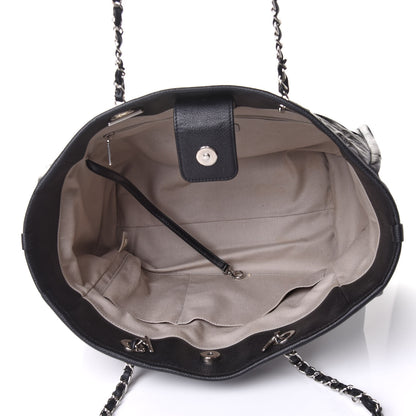 Chanel Glazed Calfskin Small Deauville Tote Blue 5 of 10