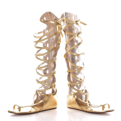 Chanel Metallic Lambskin Gladiator Sandals 38 Gold 5 of 8