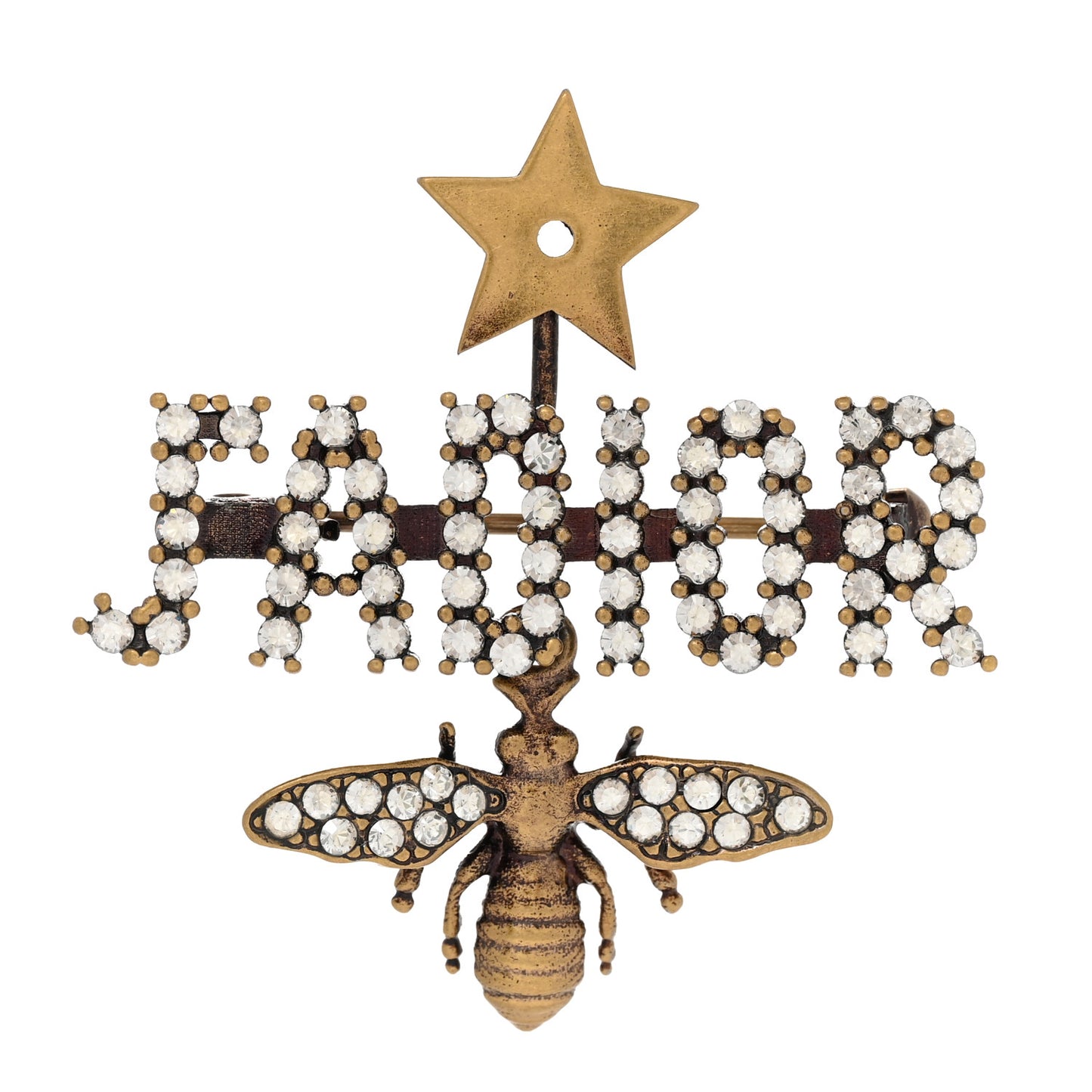 Crystal Bee J'Adior Brooch Gold