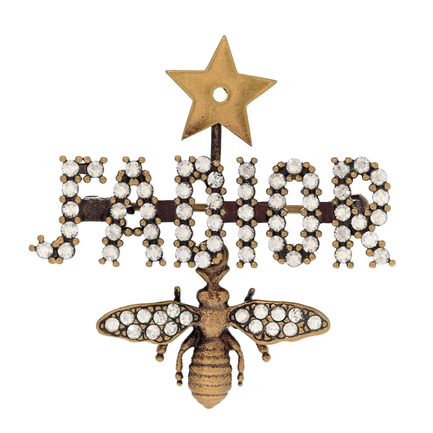 Christian Dior Crystal Bee J'Adior Brooch Gold 1 of 5