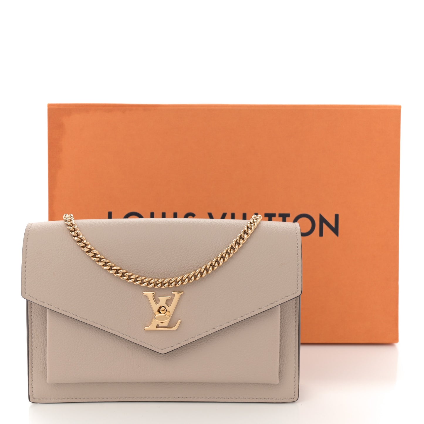 Soft Calfskin My Lockme Chain Pochette Greige