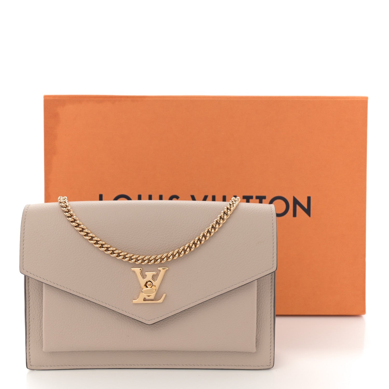 Louis Vuitton Soft Calfskin My Lockme Chain Pochette Greige 12 of 12