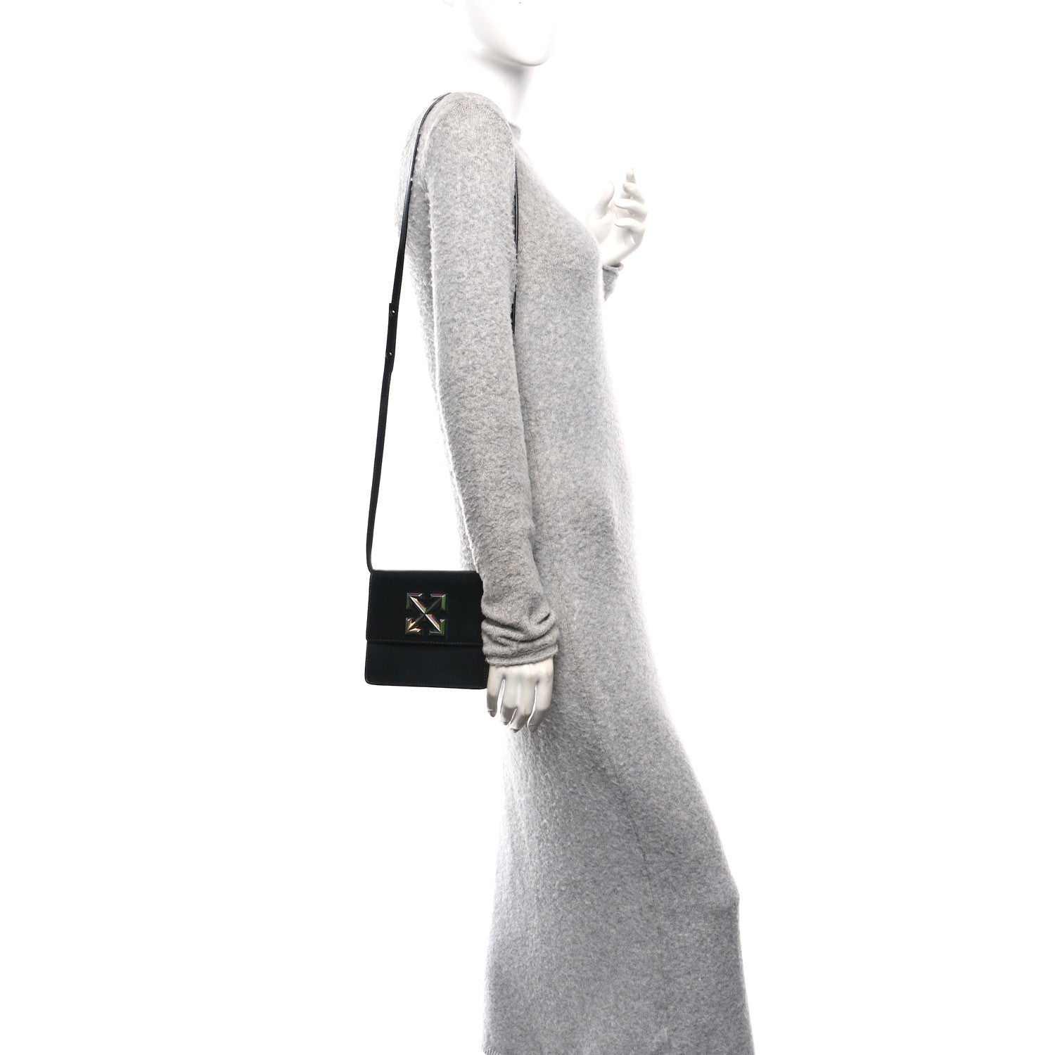 Off-White Calfskin Jitney 0.7 Belt Bag Crossbody Black 2 of 10