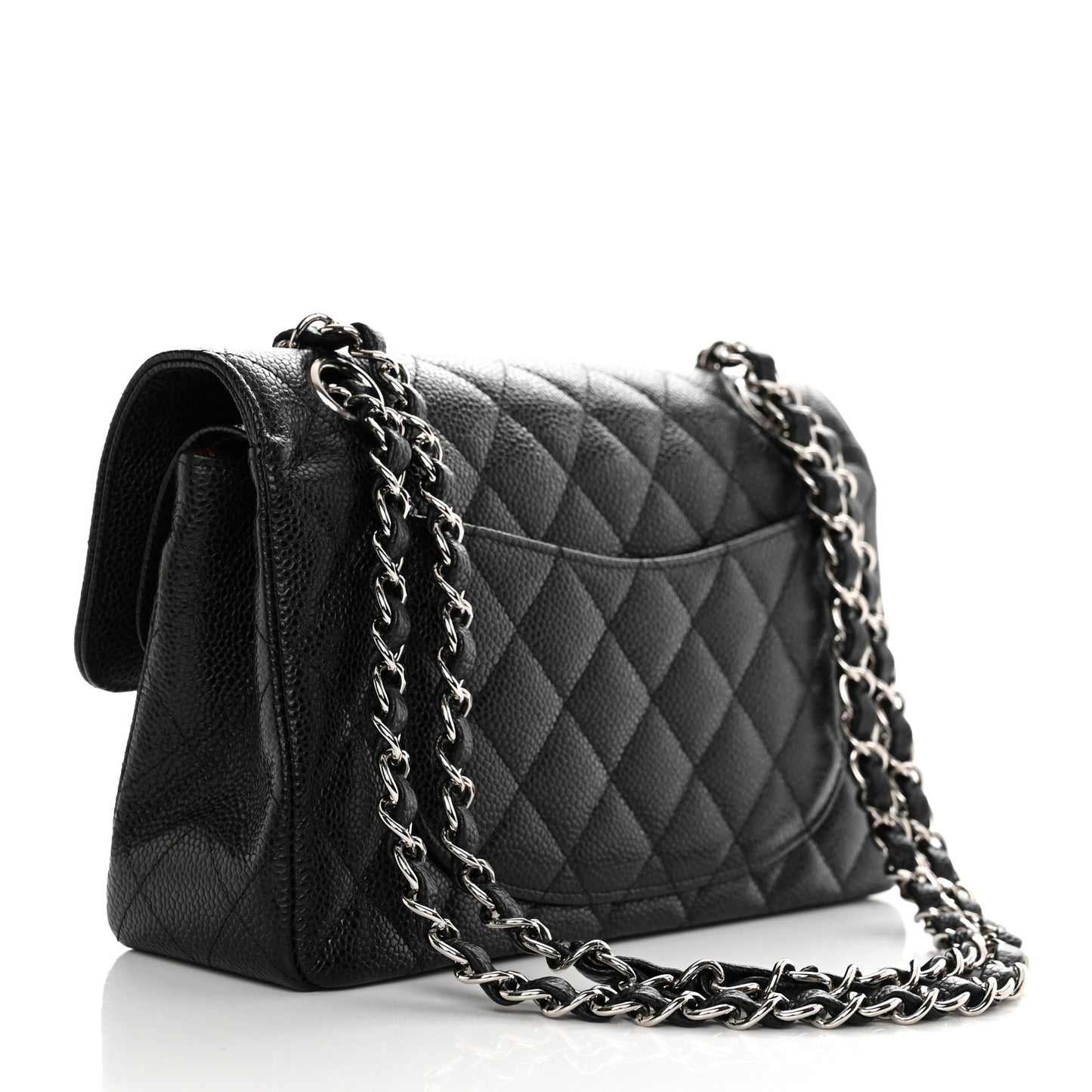 Caviar Quilted Small Double Flap Black
