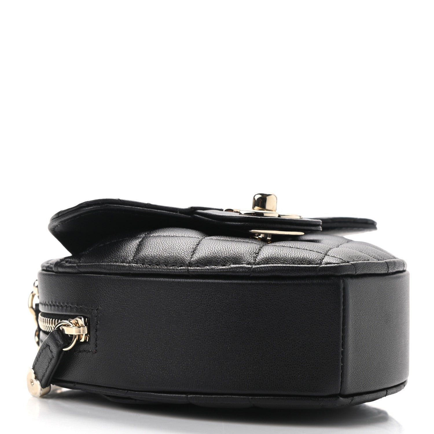 Chanel Lambskin Quilted CC In Love Heart Clutch With Chain Black 8 of 11