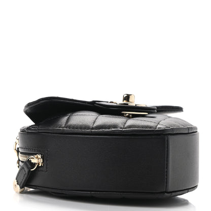 Chanel Lambskin Quilted CC In Love Heart Clutch With Chain Black 8 of 11