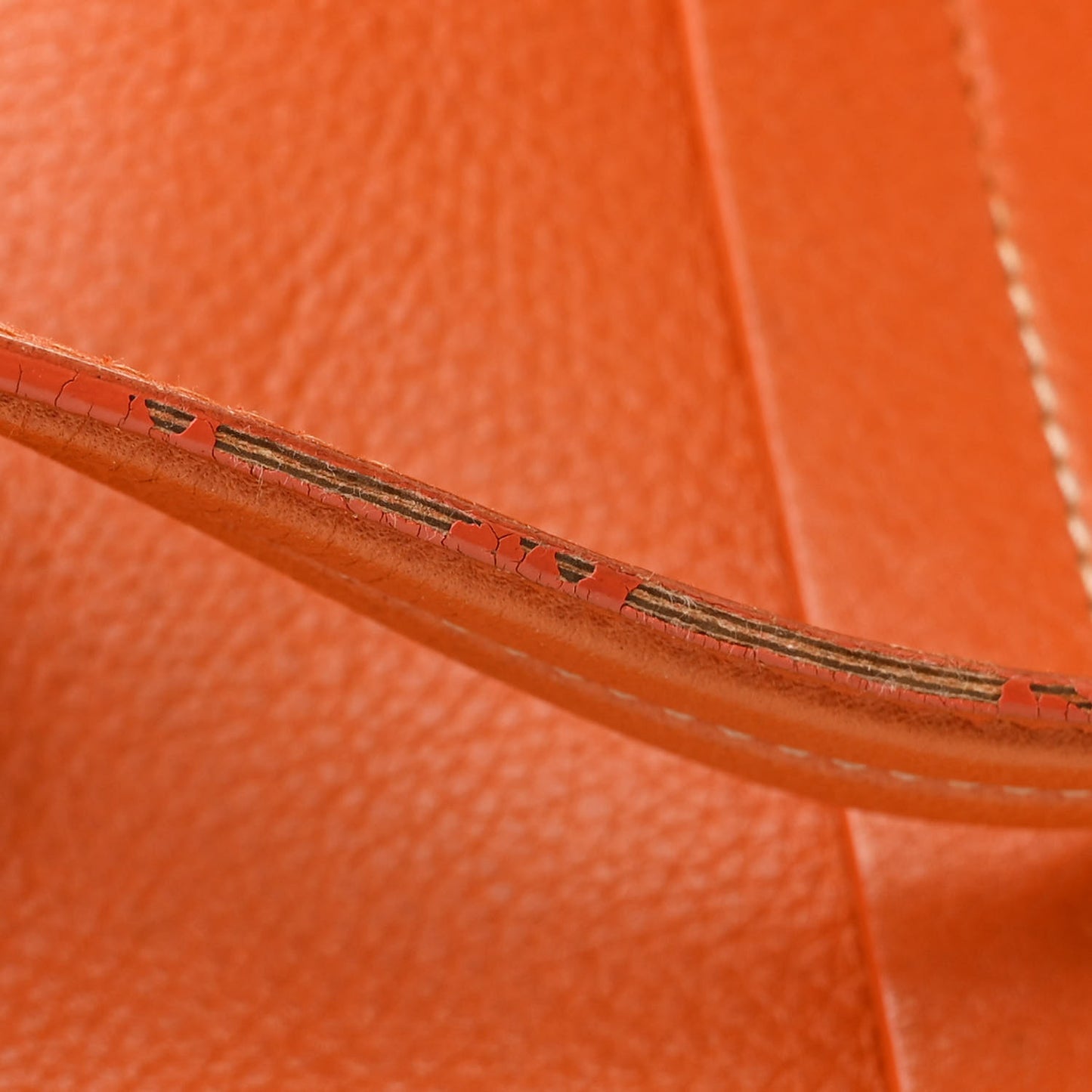 Grained Calfskin Frame Satchel Orange