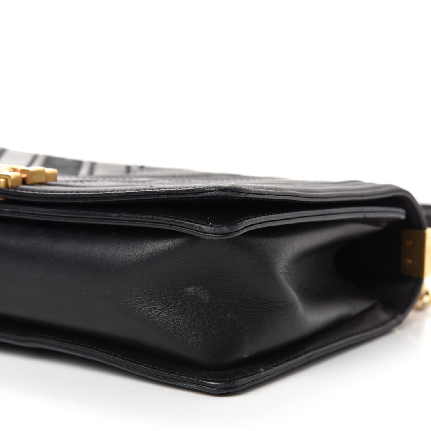 Chanel Calfskin Caviar Suede Chevron New Medium Boy Flap Black 9 of 10