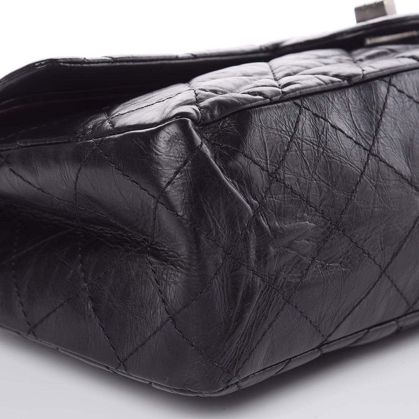 Aged Calfskin Quilted 2.55 Reissue 227 Flap Black