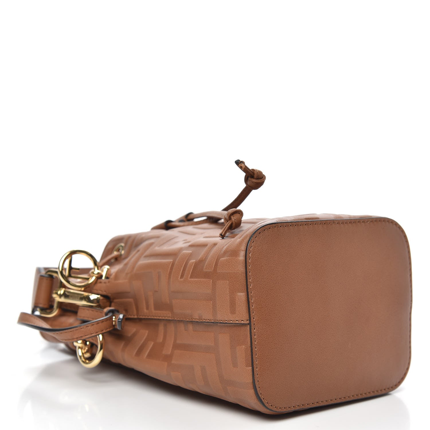 Fendi Vitello Cristallo Nature F is Fendi FF 1974 Embossed Mini Mon Tresor Bucket Bag Cuoio 5 of 11