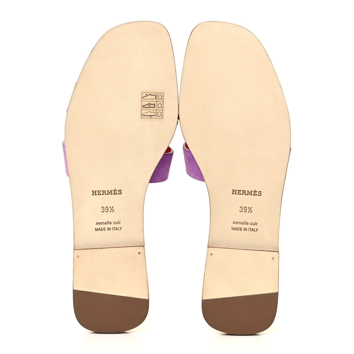 Hermes Suede Goatskin Oran Sandals 39.5 Violet Parme 5 of 9