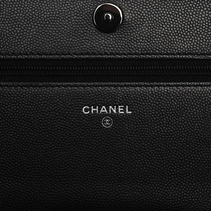 Chanel Caviar Quilted Boy Wallet On Chain WOC So Black 6 of 8