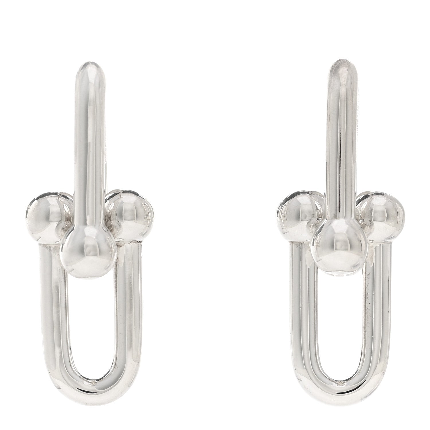 Tiffany Sterling Silver Large HardWear Link Earrings 1 of 5