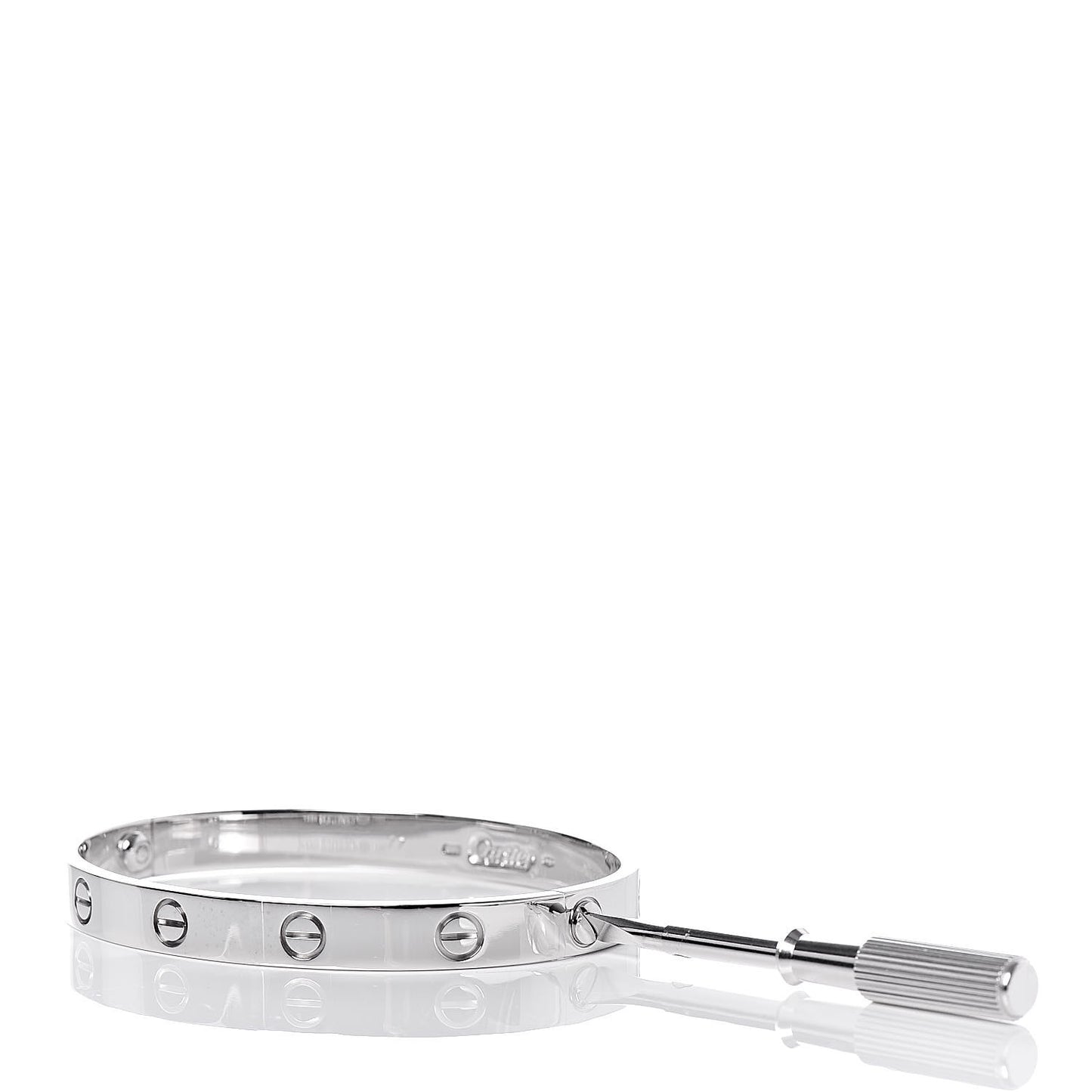 18K White Gold LOVE Bracelet 17