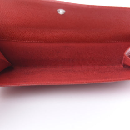 Chanel Caviar Quilted CC Long Double Wallet Red 4 of 11