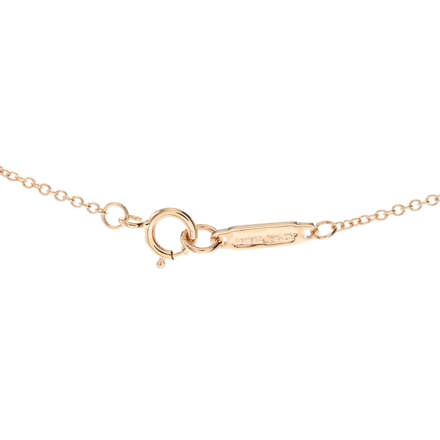 18K Rose Gold Diamond Fleur de Lis Key Bar Pendant Necklace