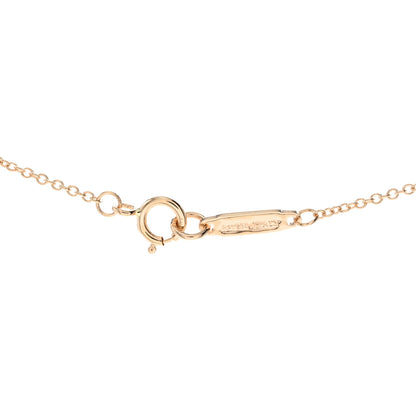 Tiffany 18K Rose Gold Diamond Fleur de Lis Key Bar Pendant Necklace 5 of 6