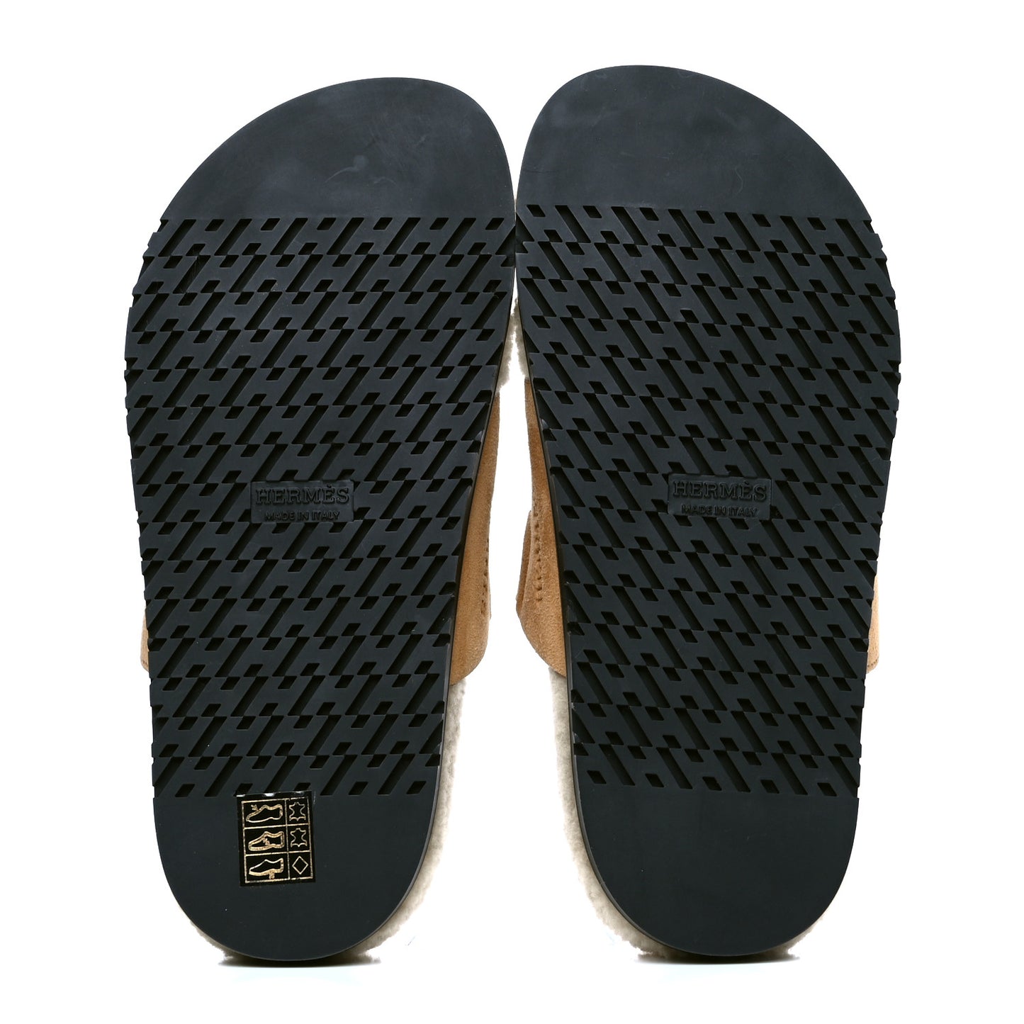 Suede Goatskin Woolskin Womens Chypre Sandals 36.5 Golden Beige