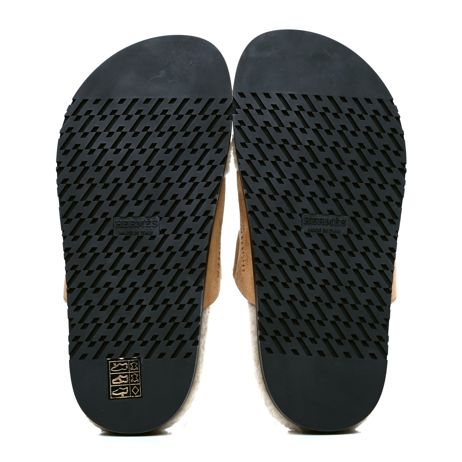 Hermes Suede Goatskin Woolskin Womens Chypre Sandals 36.5 Golden Beige 4 of 4