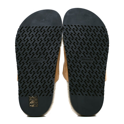 Hermes Suede Goatskin Woolskin Womens Chypre Sandals 36.5 Golden Beige 4 of 4
