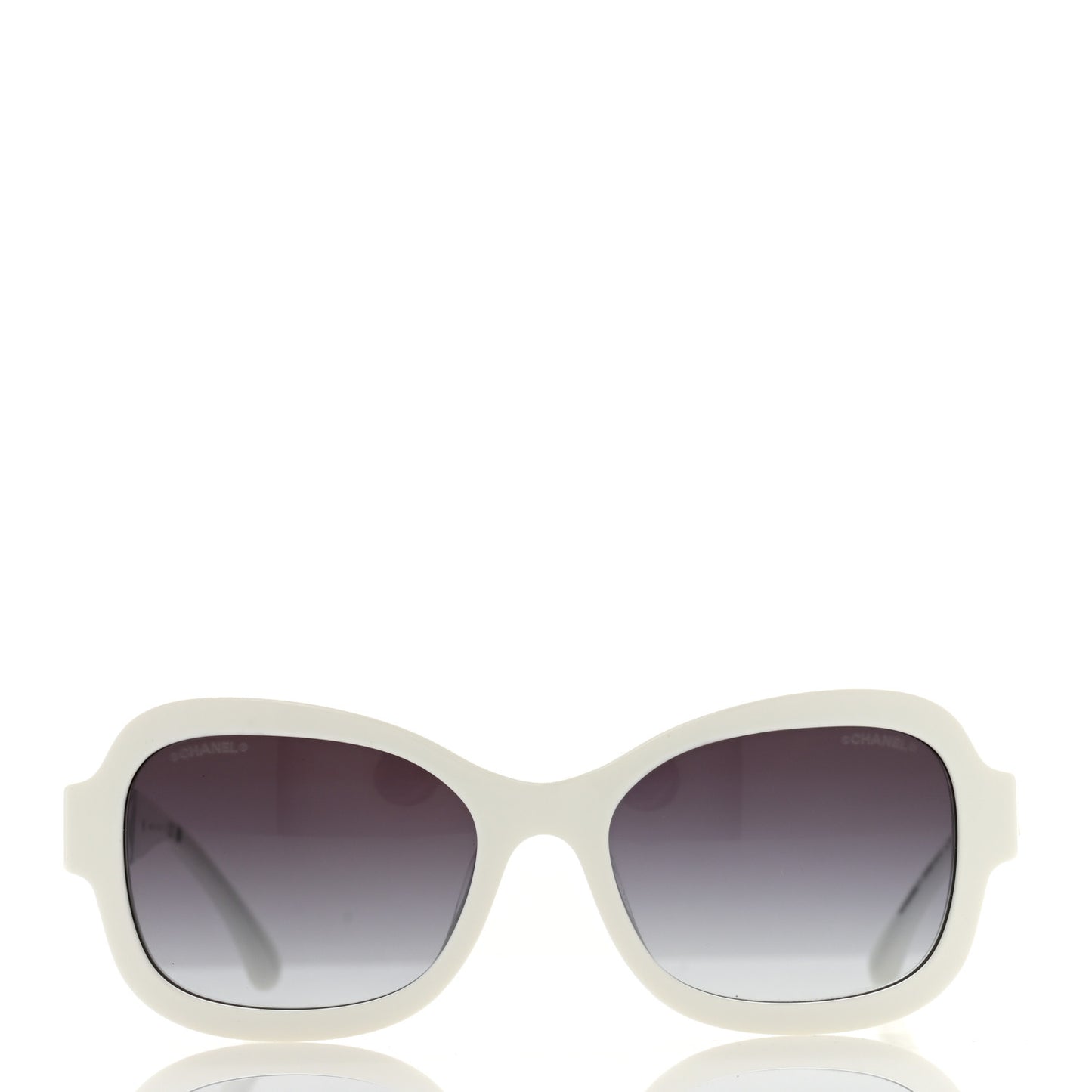 Acetate Chain Sunglasses 5465-Q White